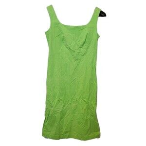 Vintage Evan Picone Stretch Dress Tank Sun Slime Green Dopamine Dressing Size 4